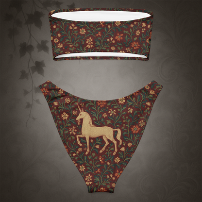 Medieval Unicorn Tapestry Bikini Swimsuit