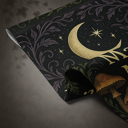 Witchcore Moonlight Magic Moss Garden Flag