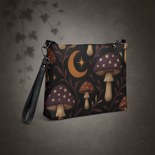 Dark Cottagecore Mushroom Crossbody Bag