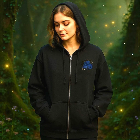 Mystical Blue Dragon Zip-Up Hoodie