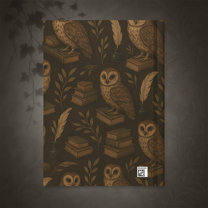 Dark Academia Vintage Owl Hardcover Journal
