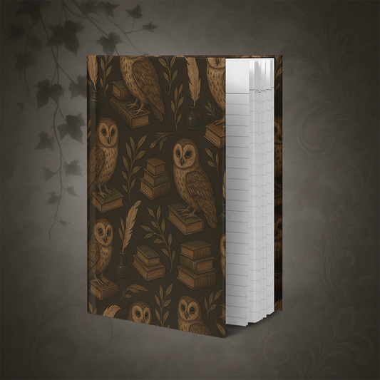 Dark Academia Vintage Owl Hardcover Journal