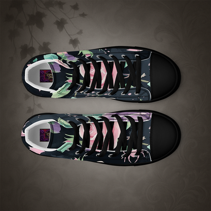 Pastel Goth Bat and Rose High Top Shoes
