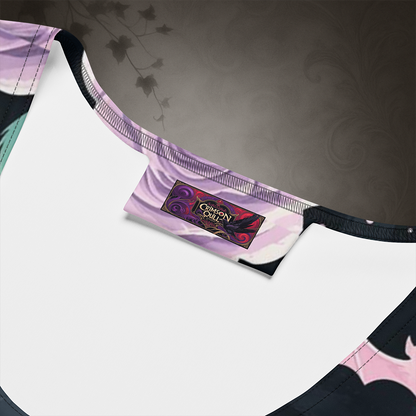 Pastel Goth Bat and Rose Crop Top