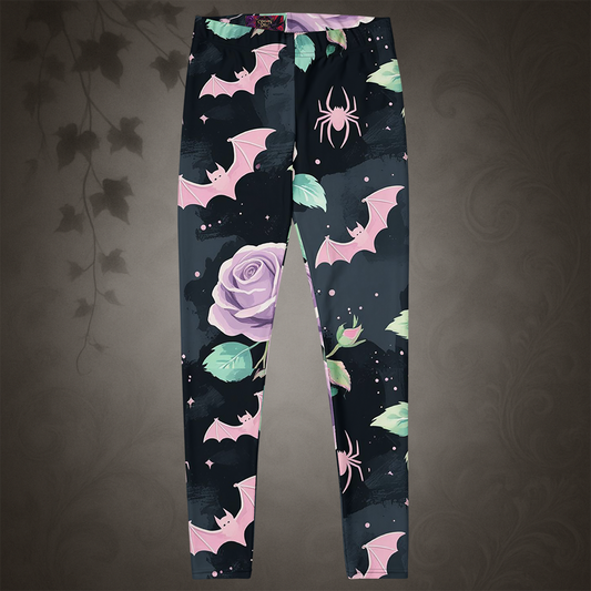 Patel Goth Bat and Rose Leggings
