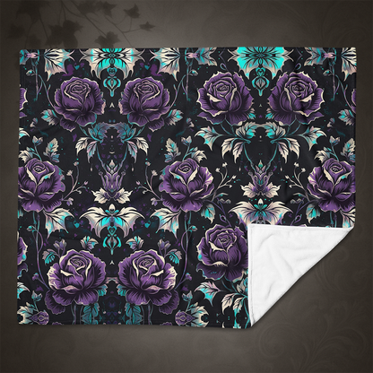 Gothic Floral Rose Throw Blanket