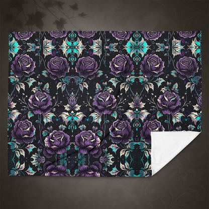 Gothic Floral Rose Throw Blanket