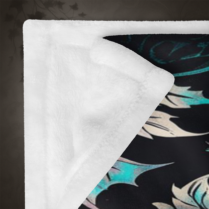 Gothic Floral Rose Throw Blanket