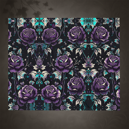 Gothic Floral Rose Throw Blanket