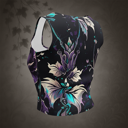 Gothic Floral Rose Crop Top