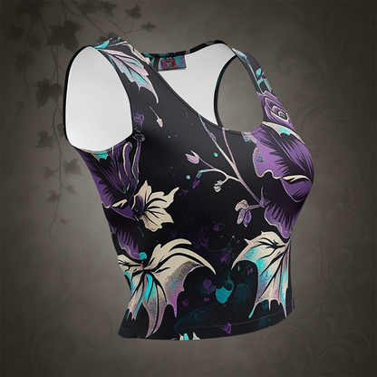 Gothic Floral Rose Crop Top