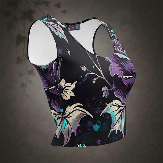 Gothic Floral Rose Crop Top