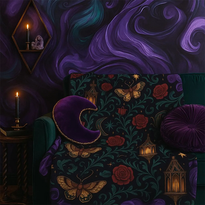 Whimsigoth Lantern Moth Throw Blanket