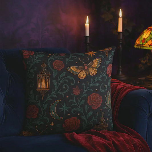 Whimsigoth Lantern Moth Throw Pillow