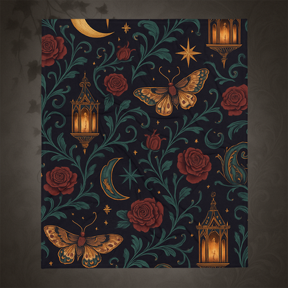 Whimsigoth Lantern Moth Throw Blanket