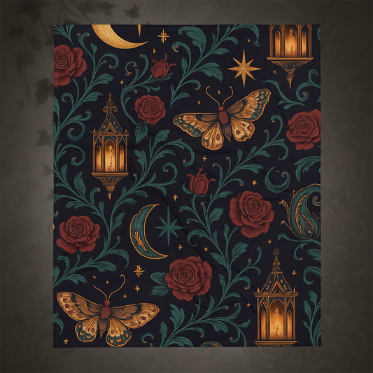 Whimsigoth Lantern Moth Throw Blanket