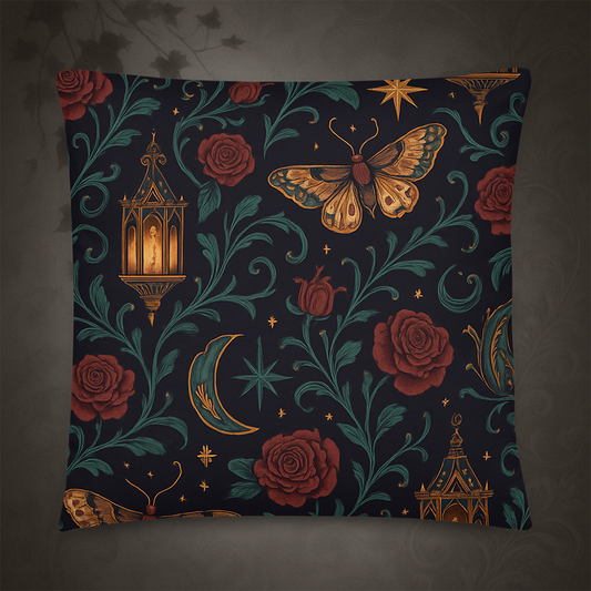 Whimsigoth Lantern Moth Throw Pillow