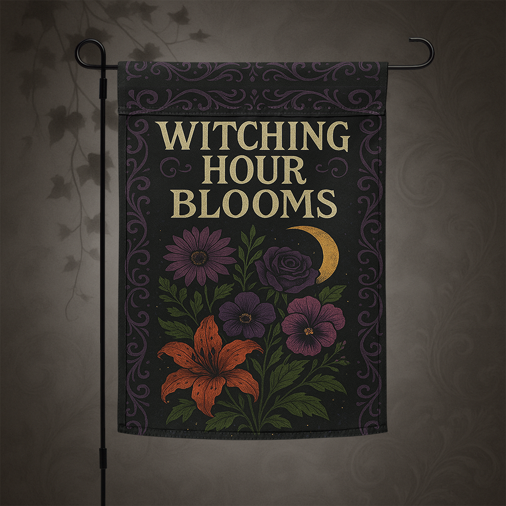 Witchcore Witching Hour Blooms Garden Flag