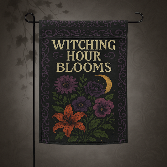 Witchcore Witching Hour Blooms Garden Flag