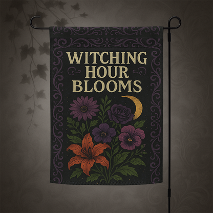 Witchcore Witching Hour Blooms Garden Flag