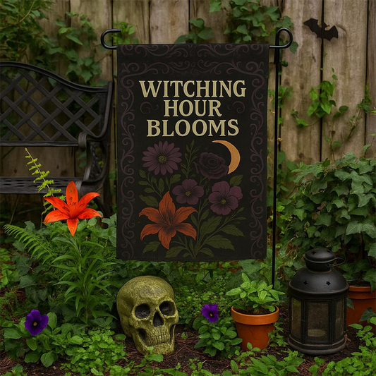 Witchcore Witching Hour Blooms Garden Flag