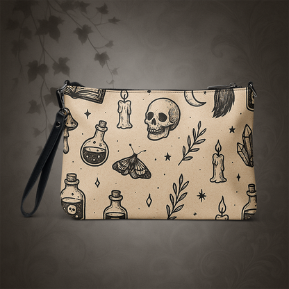 Witchcore Gothic Skull Crossbody Bag