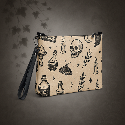 Witchcore Gothic Skull Crossbody Bag