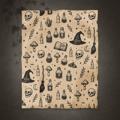 Witchcore Gothic Skull Duvet Cover