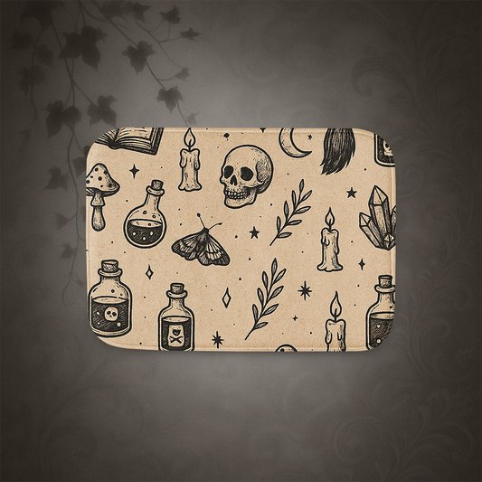 Witchcore Gothic Skull Bath Mat