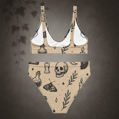 Witchcore Gothic Skull Bikini