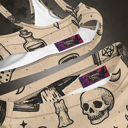 Witchcore Gothic Skull Bikini