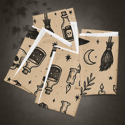 Witchcore Gothic Skull Cloth Napkins