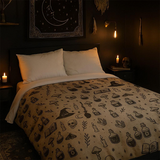 Witchcore Gothic Skull Duvet Cover
