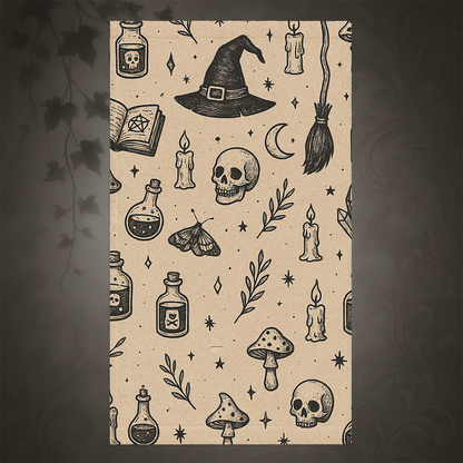 Witchcore Gothic Skull Hand Towel