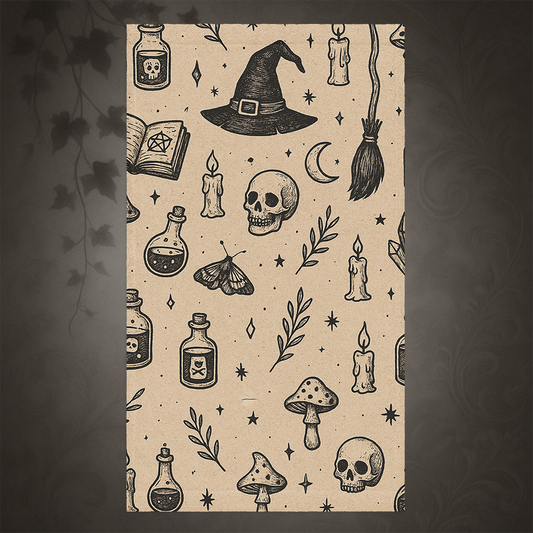 Witchcore Gothic Skull Hand Towel