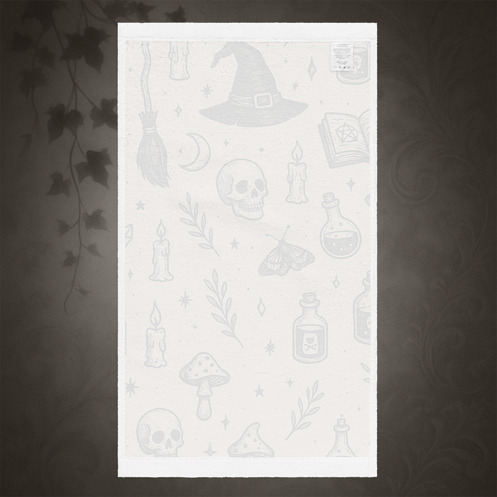 Witchcore Gothic Skull Hand Towel