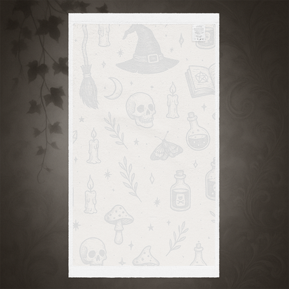 Witchcore Gothic Skull Hand Towel