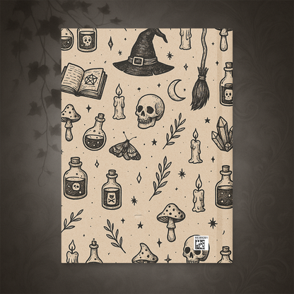 Witchcore Gothic Skull Hardcover Journal