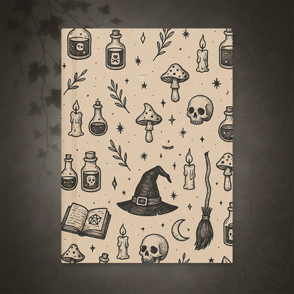 Witchcore Gothic Skull Hardcover Journal