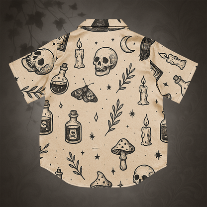 Witchcore Gothic Skull Pajama Top