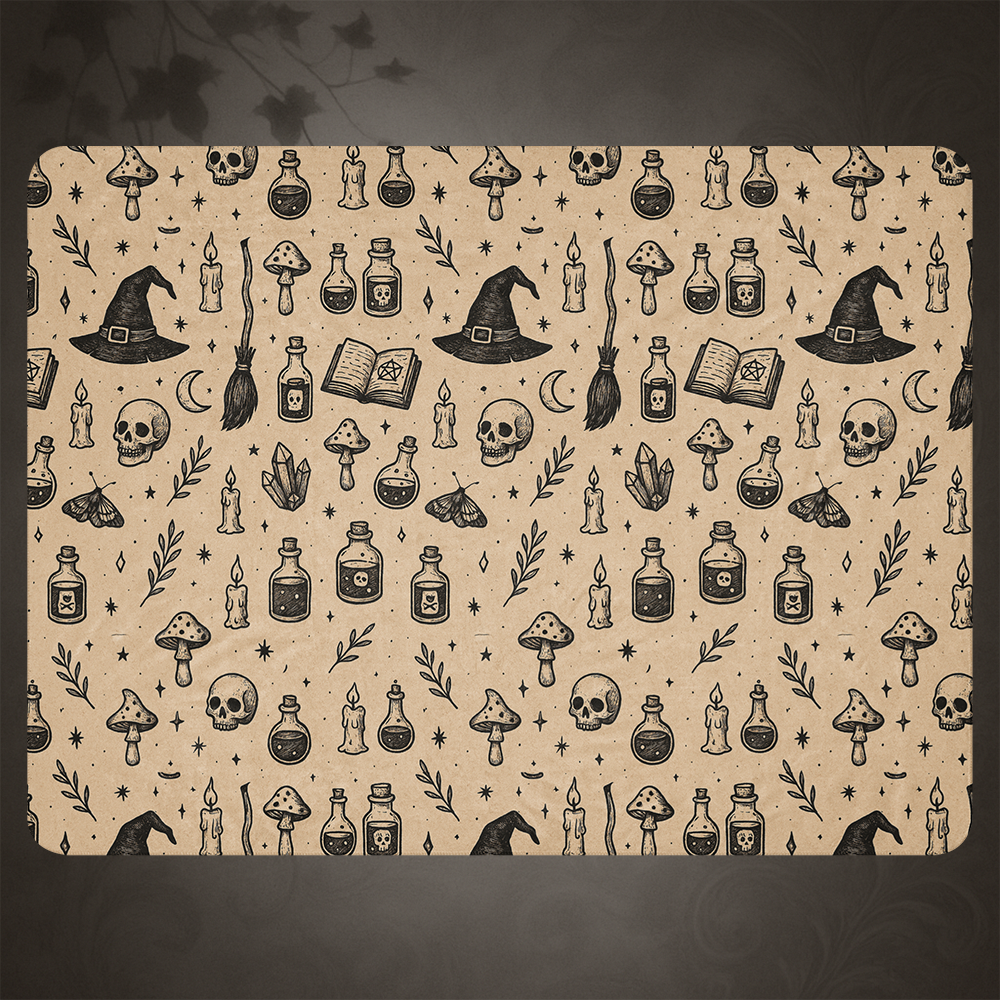 Witchcore Gothic Skull Sherpa Blanket