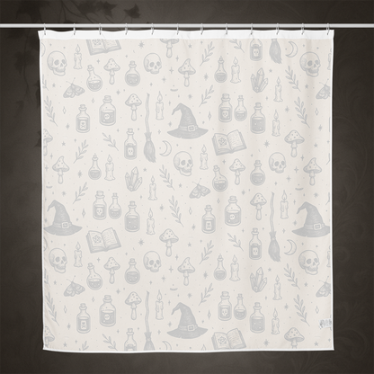 Witchcore Gothic Skull Shower Curtain