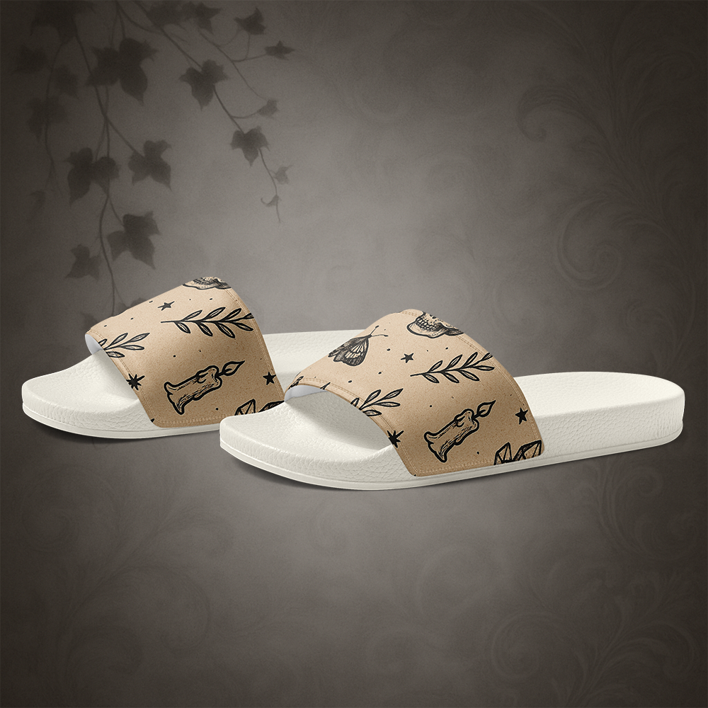 Witchcore Gothic Skull Slide Sandals