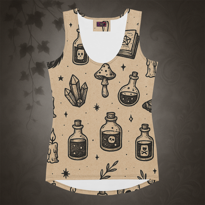 Witchcore Gothic Skull Tank Top