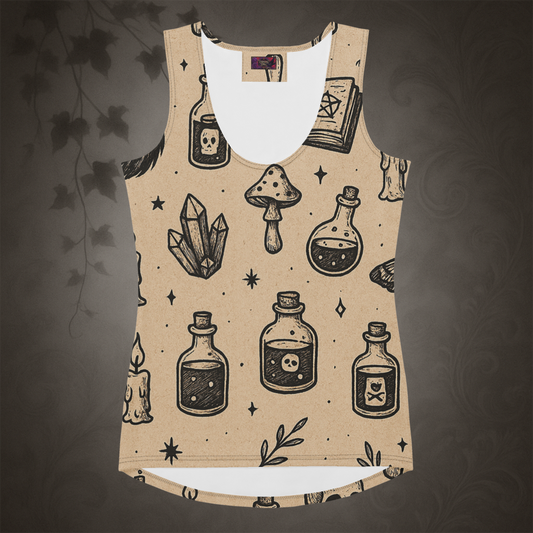 Witchcore Gothic Skull Tank Top